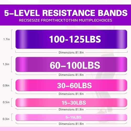 Image of Resistance Bands,Pull Up Bands,Stretching Assist Bands Set for Men & WomenPortable Exercise, Muscle Training,Physical Therapy,Exercise Workout Bands for Working Out
