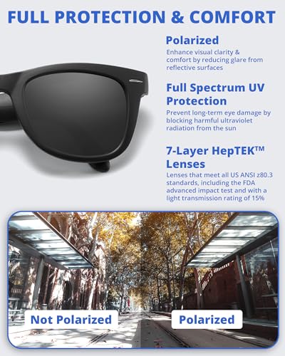 Classic Folding Sunglasses Polarized, UV400, UVA, UVB Protection for Men Women, Folding Sunglasses Leather Case4