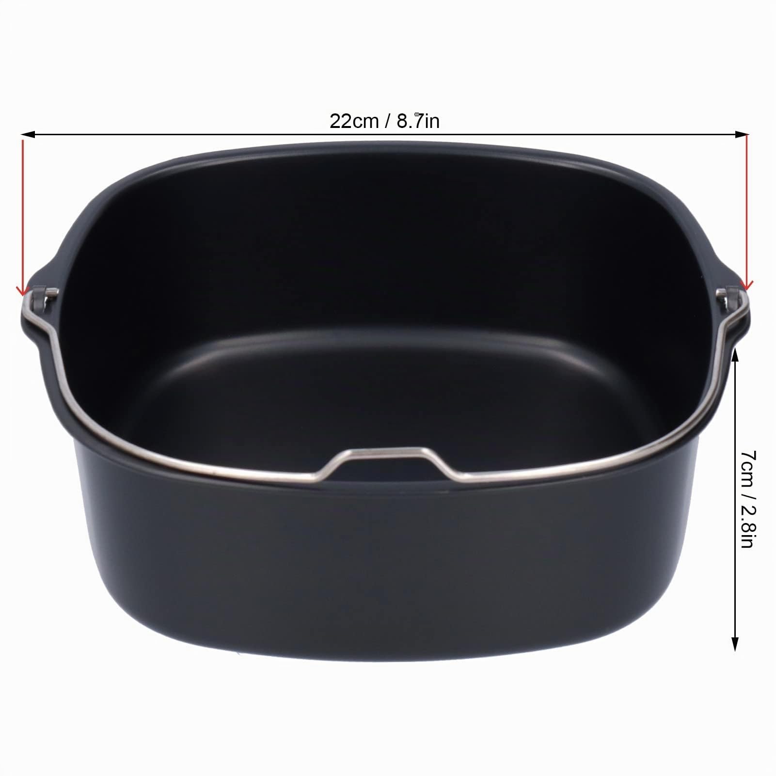 Les-Theresa Barile per Torta, Accessori Friggitrice ad Aria Quadrata Teglia Forno per Cottura del Pane Piatto Pizza Pentola Griglia per Friggitrice Ad Aria HD9925 HD9860 HD9905 01 (22cm)