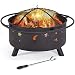 Zewnętrzny 30-calowy kominek ，Metalowy kominek na ognisko Piec opalany drewnem Piec na podwórku Patio Ogrodowy kominek na zewnątrz z ekranem iskrowym i kominkiem Poker