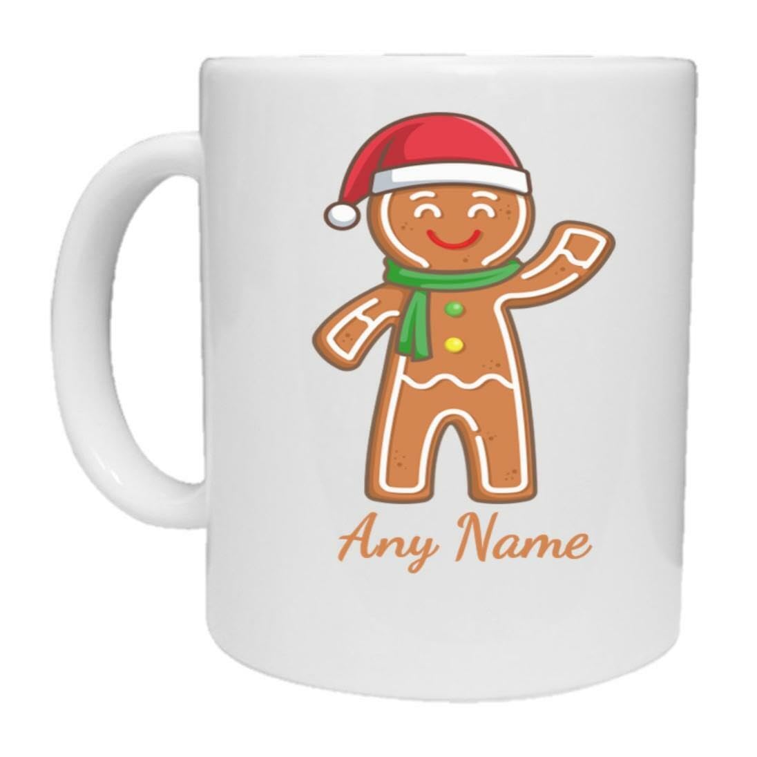 MUGSVILLA Personalised Ginger Breadman Mug, Christmas Gift, Cute Funny Present Printed Coffee and Tea Ceramic Mug- 320 ML Ceramic Coffee Mug 8165