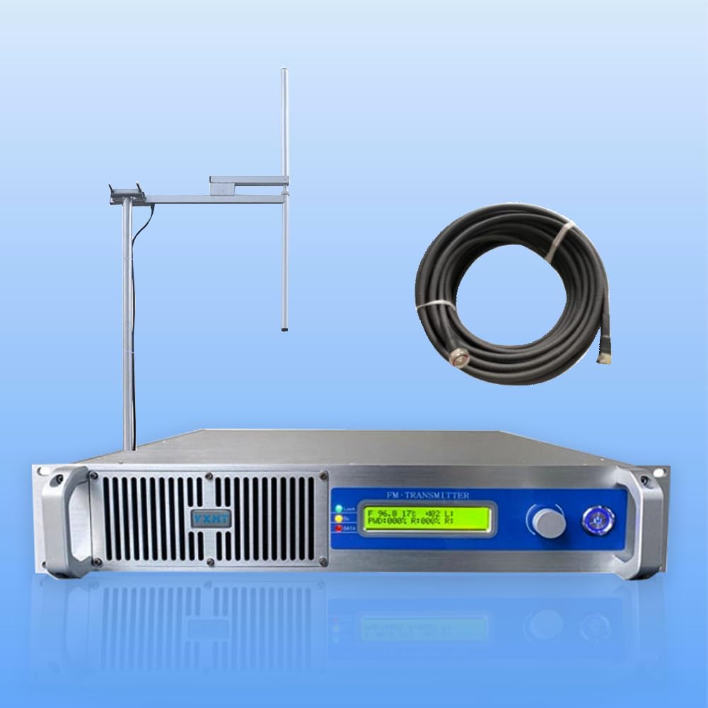 Long Range Professional FM Radio Broadcast Transmitter for Church Radio Station, FM Broadcast Transmitter 500W+Antenna+30M Cable