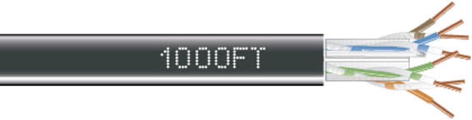 Black Box CAT6 550-MHz Solid Bulk Cable UTP CMR PVC BK 1000FT Pull-Box