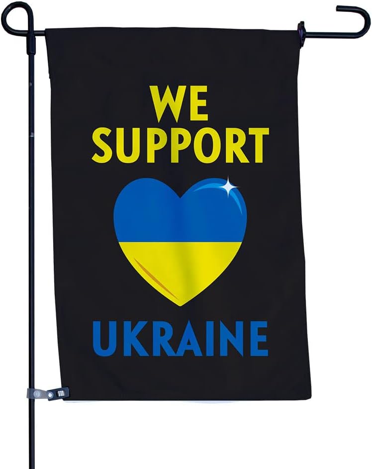 Vispronet Ukraine Garden Flag with Flagpole – 12in x 18in Outdoor Decoration Flag with 36in Flagpole for Homes, Yards, and Gardens – Double-Sided – Weather-Resistant Polyester