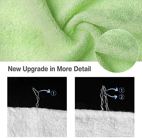 HBselect 10pcs Baby Washcloth Soft Organic Bamboo Washer Absorbent Face/Hand Towels with Hook for Home/Kindergarten/Travel Use 25 * 25cm