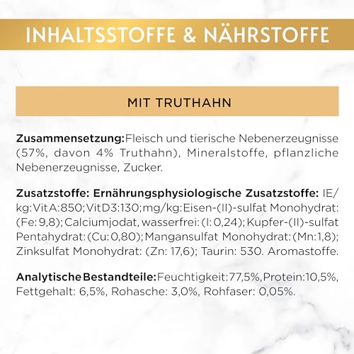 Gourmet Gold Feine Pastete Katzenfutter nass, mit Truthahn, 12er Pack (12 x 85g)