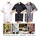 BERHUTJ Women's Hair Grooming Smock Jacket Haircut Cape Nail SPA Uniform Hairdressing Beauty Salon Coat with Zipper and 2 Pockets(D,XL)