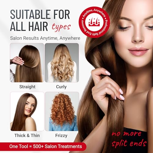 Tondeuse à cheveux Pro sans fil pour pointes fourchues Split Ender Rouge