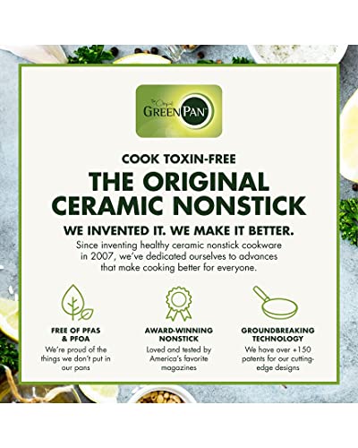 Image of GreenPan Rio Healthy Ceramic Nonstick 16 Piece Cookware Pots and Pans Set, PFAS-Free, Dishwasher Safe, Red