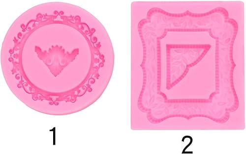 Miniatura 6 de Fondant Molds Flip Sugar Mold Vintage Photo Frame Chocolate Mold Clay Drop Glue Mold 2 Sets Of 4 Pieces