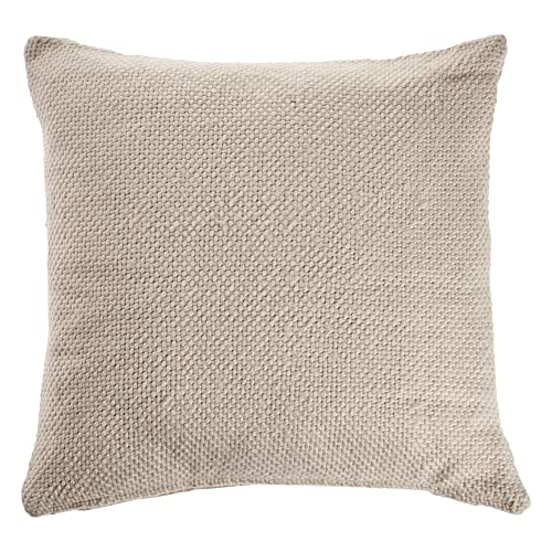 CC Home Furnishings 18" Cream Solid Handcrafted Square Throw Pillow