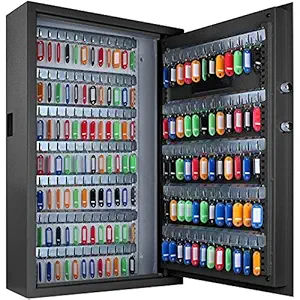 Aprxuvot 160 Position Large Key Box Wall Mount with Code and Spare Keys, Digital Key Lock Box with Adjustable Key Tags, Key Cabinet Wall Mount for Car, Hotels, Office, House