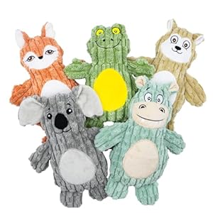 Plush Dog Toys- 5 PCS Squeaky Toys for Medium & Small Dog- Interactive Stuffed Puppy Toys to Reduce Boredom and Anxiety- Funny Cute Dog Gifts for Puppies