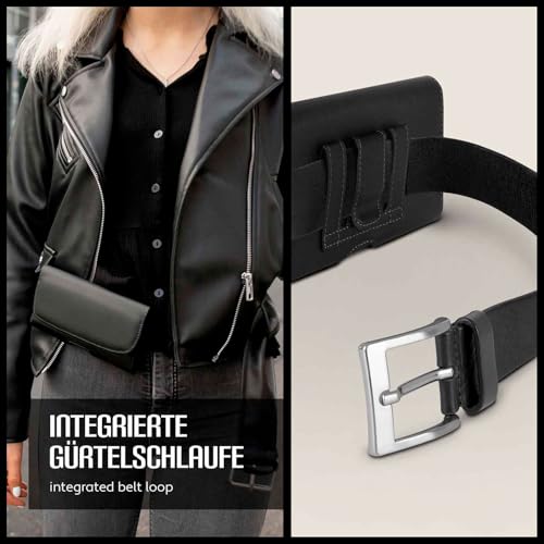 Étui de ceinture pour Samsung Galaxy Z Flip 7 chic en cuir synthétique noir - 6
