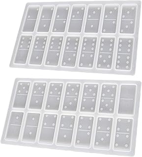 Jorzer Domino Silicone Molds, Domino Resin Molds Epoxy Silicone DIY Moulds Baking Non Stick Personlized Dominoes Game for DIY Art Projects 2pcs
