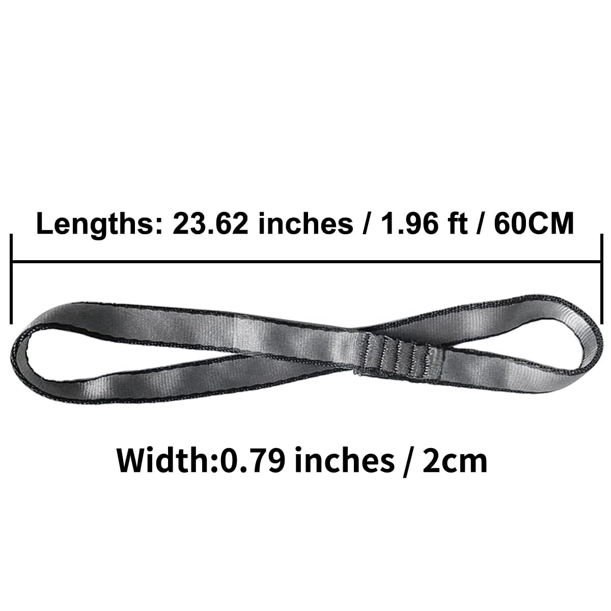 Lot de 10 sangles de yoga 40/60 cm pour yoga, balançoire aérienne (60 cm)
