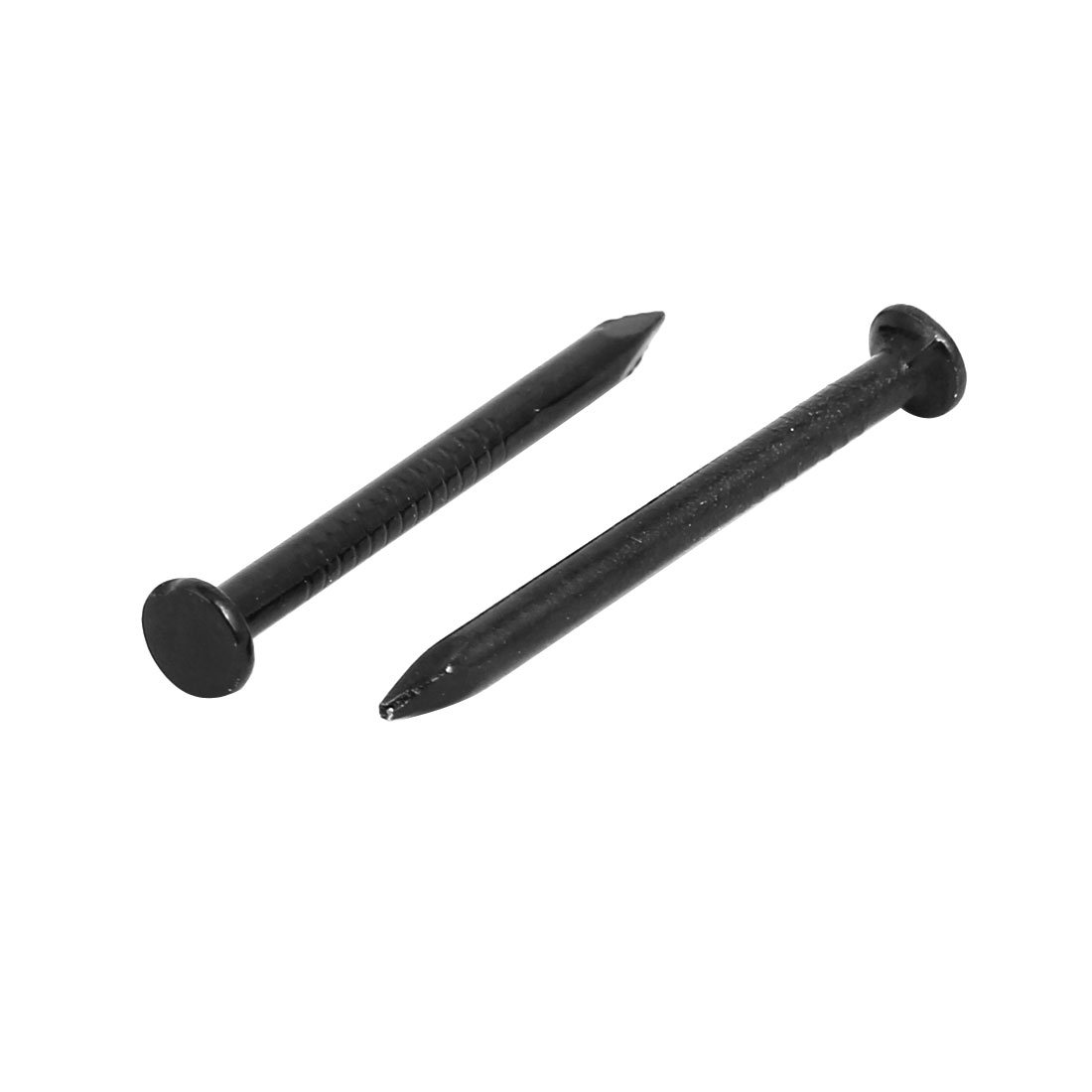 Aexit 2mmx25mm Carbon Fastener Steel Point Tip Cement Nail Black 50pcs Model:44as350qo43