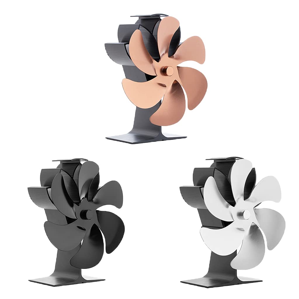 Calentador Estufa con ventilador, chimenea, leña, circulación de aire caliente, 6 aspas, ideal regalo para hogar, familia, estufa, ventilador, funciona con calor, sin necesidad de batería ni