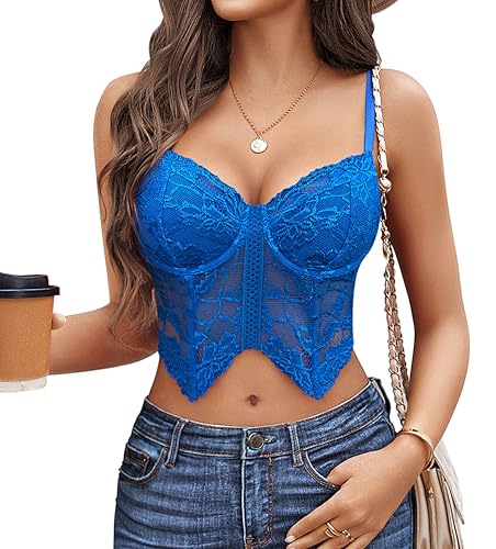 Image of Avidlove Lace Bralettes for Women Y2k Camisole Lingerie Adjustable Strap Crop Top