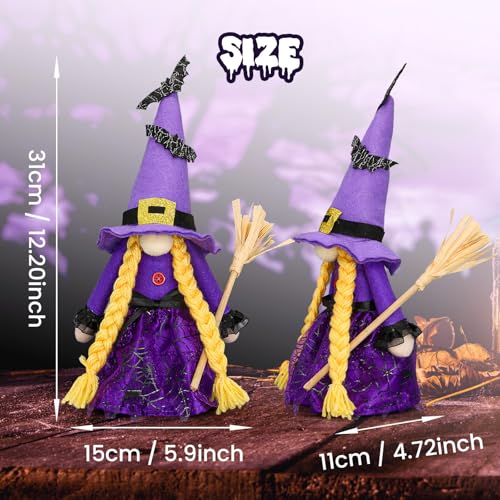 Lovinland Halloween Decorations - Halloween Decor - 3PCS Witch Plush Gnomes - Cute Hocus Pocus Decorations for Home, Indoor, Office, Table, Party Clearance4