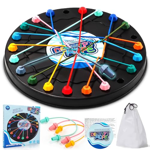 TXP Rope Untangling Puzzle Games for Children with Multi-Level Challenges, Stress Relief Games & Knots Game, Portable for Family Parent-Child Interaction, Travel & Parties