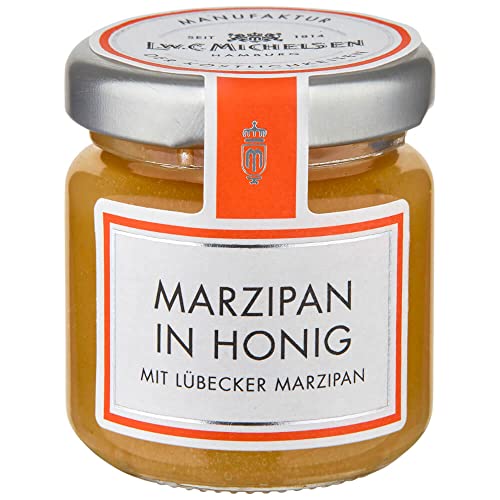 L.W.C. Michelsen - Marzipan in Honig -Mini- (50g) | cremig & aromatisch | natürlich, ohne Zusätze | hochwertiger Blütenhonig mit echtem Lübecker Marzipan Cover