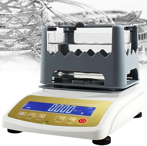 Densimeter & Gold Purity Tester - Accurate 0.01g Measurement for Gold, Silver, Platinum & Precious Metals - 300K+ Printer for Precision Analysis