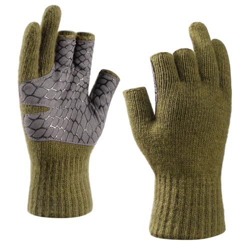 Riverruns Wool Fingerless Fishing Gloves for Winter