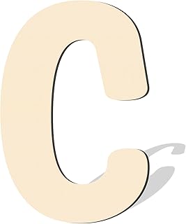 17 Inch Large Wooden Letters, Big Wooden Alphabet Letters for Wall Decor Paintable Large Thick Wood Letters C for Crafts Wooden Cutout Sign for Nursery Birthday Wedding Party Home Decoration