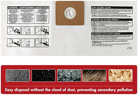 Shop-Vac 2.5 Gallon 2.5 Peak HP Wet/Dry Vacuum 2036000 + 90668 2-2.5 Gallon Disposable Filter Bags,6 Pack