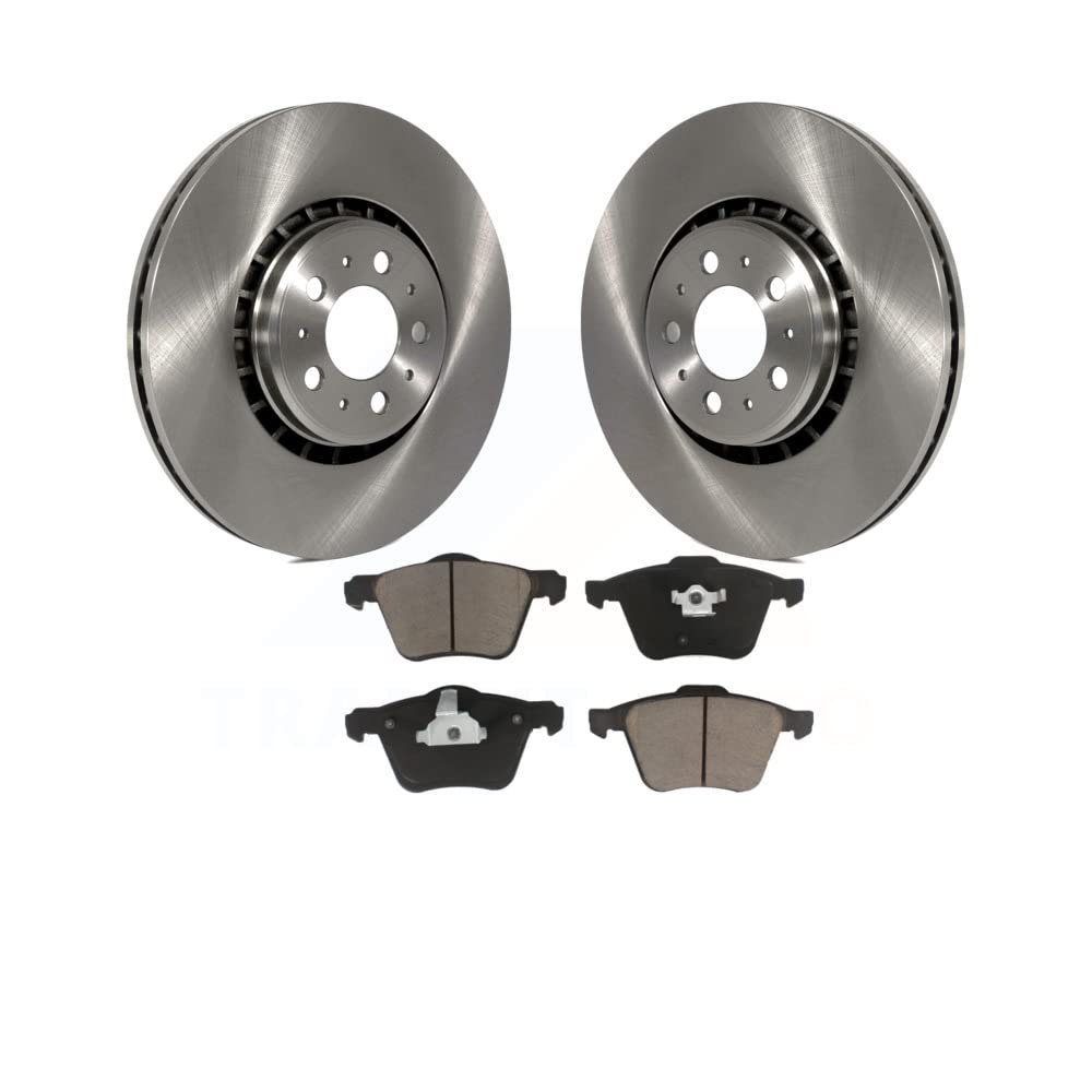 Transit Auto - Front Disc Brake Rotors And Ceramic Pads Kit For 2003-2014 Volvo XC90 With 336mm Diameter Rotor K8C-100149
