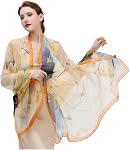 WaJuemy Echarpe de Soie Feeling pour les femmes Léger Grande Mode Echarpes Châles Élégante Cashmere Dressy Écharpe Echarpée écran solaire
