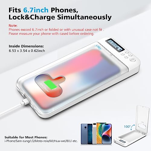 Ysky LOCKER03-CA-2024 Cell Phone Lock Box With Timer,Portable Timed Phone Lock Box For Iphone And Android Phones, Self-Control Timer Phone Locker To Help Kids,Students Focus Back thumb #3