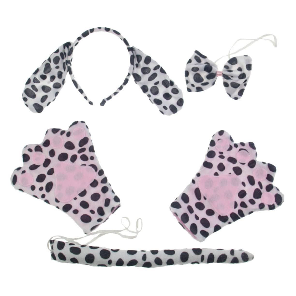 Garneck 1 Set Halloween Dog Costume Set Dog Ears Headbands Bow Tie Gloves Tail for Cosplay Parties Festivals Photo Comfortable Fun Party Ornament