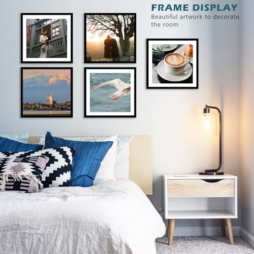 Image of JCJMY 12.5x12.5 Vinyl Record Frame with 10x10 Mat for Vinyl Record Album Cover Poster, Display Picture 10x10 with Mat or 12.5 x 12.5 Without, Wall Hanging Record Frame with Plexiglass, Black
