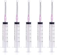 Vista 10 de Jeringas de 1 cc/ml con aguja de 0.5 pulgadas desechables cada una envuelta individualmente, paquete de 20 (0.0 fl oz-27G-20pcs-RL)