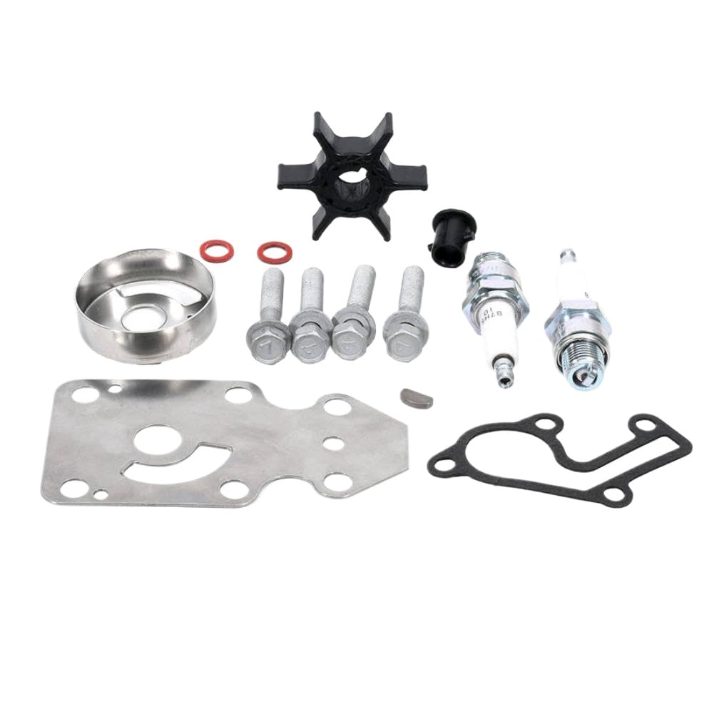 Kit di manutenzione girante pompa acqua con candela B7HS per motori fuoribordo compatibile con modelli 9.9, 15 e 20 a 2 e 4 tempi – Include i codici 63V-W0078 e 63V-W0078-08