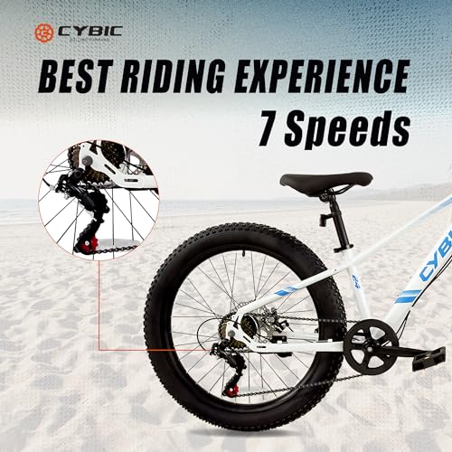 CYBIC Fat Tire Mountain Bike, 24 inch for Teen/Adult Men