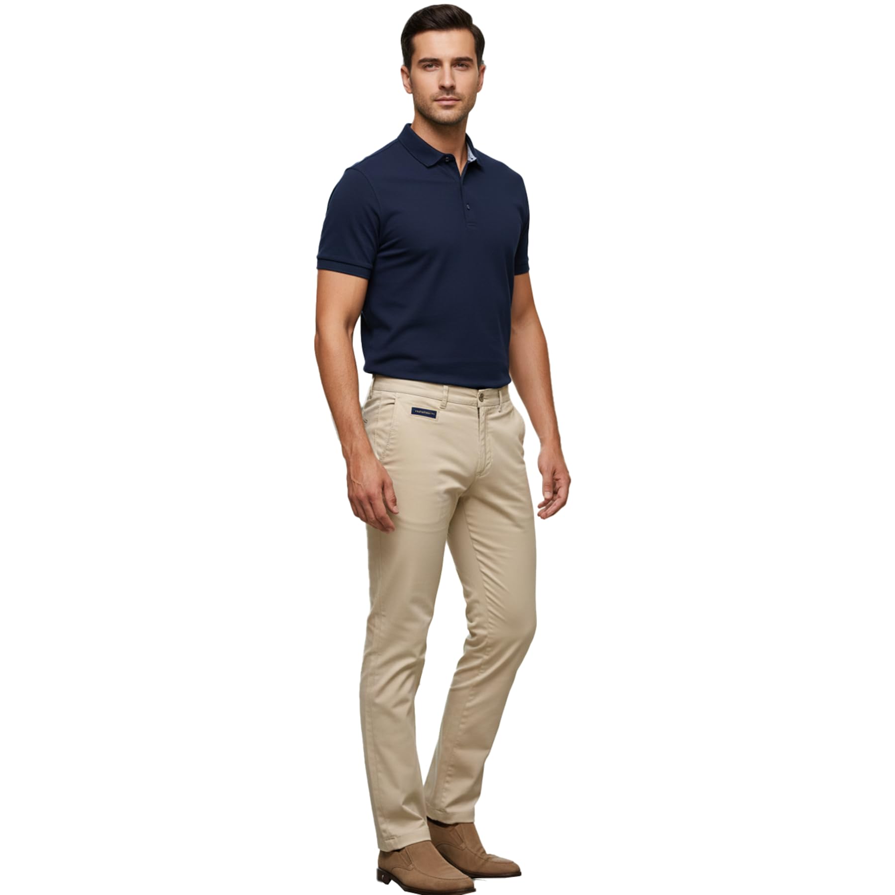 Men’s Cotton Trousers Regular Fit | Solid Color Casual Pants with Neat Finish | Comfortable Everyday Bottoms | Suitable for Work, Travel, and Casual Use | Cream-image-12