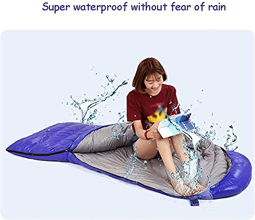 Sac de couchage 800g bleu isolant avec sac compression ultra compact