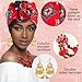 Kitimi 4Pcs African Dresses for Women African Attire Traditional Costume Black History Month Decorations Head Wrap Scarf
