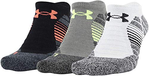Under Armour Adult Elevated Performance No Show Socks, 3-Pairs , Halo Gray Assorted , Shoe Size: Mens 8-12, Womens 9-12