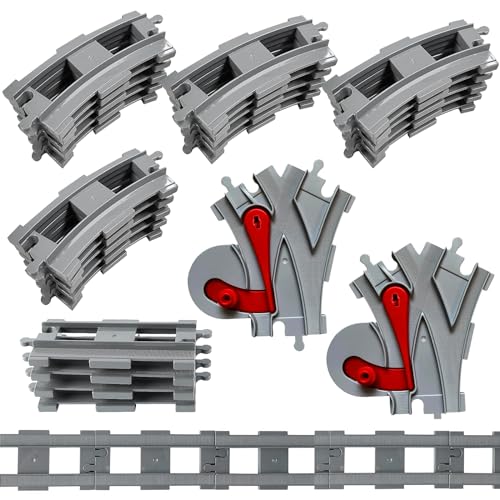 Bausteine Zug Schienen, City Eisenbahn Schienen Set, bestehend aus Gebogene...