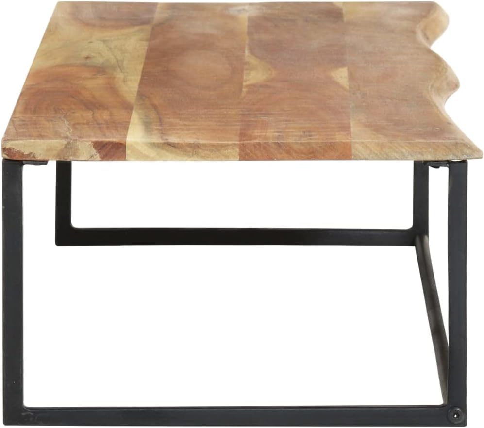 vidaXL Peg Brown Solid Acacia Wood, Powder-Coated Iron 39.4x13.8x8.7 in