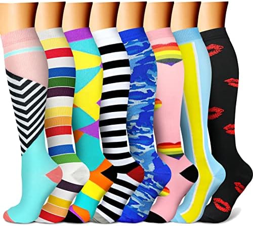 CHARMKING Compression Socks for Women & Men Circulation (8 Pairs)...