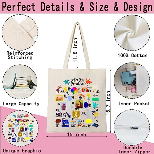 Fertkxsi Alphabet Tote Bag Canvas Aesthetic Bags For Women Art Teacher Gifts Shopping Library Bags Book Totes Beach Bag #TOP3