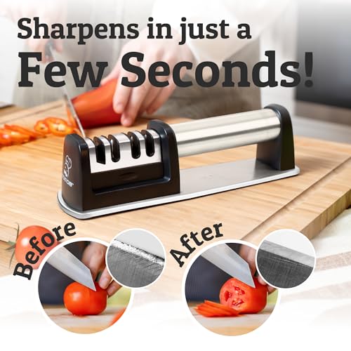 image for PriorityChef Premium Knife Sharpener Tool, Professional Knife Sharpeni