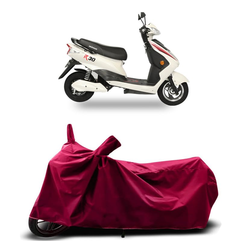 DUFFEL-Two Wheeler Bike Body Cover Compatible for Okinawa R30 Electric Scooter Heat Protectio/UV-Rays/Birds Dropping/DustProof/Waterproof Indoor Outdoor and Parking Full Body Protection [MAHROON] (B09V13BRBD) Amazon Price History, Amazon Price Tracker