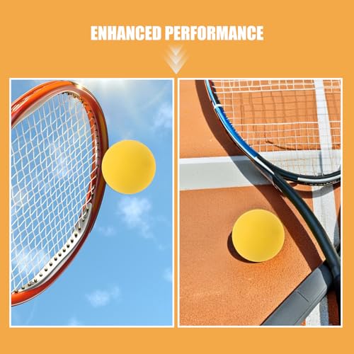 ibasenice 6pcs Racquetball Balls: High Elastic Rubber Squash Reaction Balls - Ideal for Party Game Bounce Playground Fun & Racquetball Practice, Yellow - Thumbnail 3