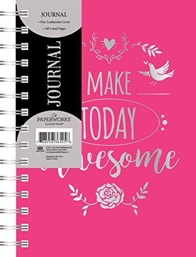 Paperworks Coil Bound Foil Leatherette Journal, 160 Lined Pages, Assorted Designs, Design May Vary (36545N)